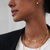 0.7" Aida Hoops, Gold Vermeil