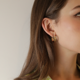 0.7" Aida Hoops, Rhodium