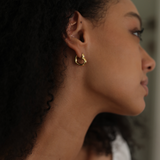 0.7" Amore Hoops, Gold Vermeil
