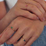 Solid Gold Bamboo Marquise Ring