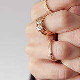 Solid Gold Band with Spaced Stones