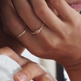 Solid Gold Band with Spaced Stones