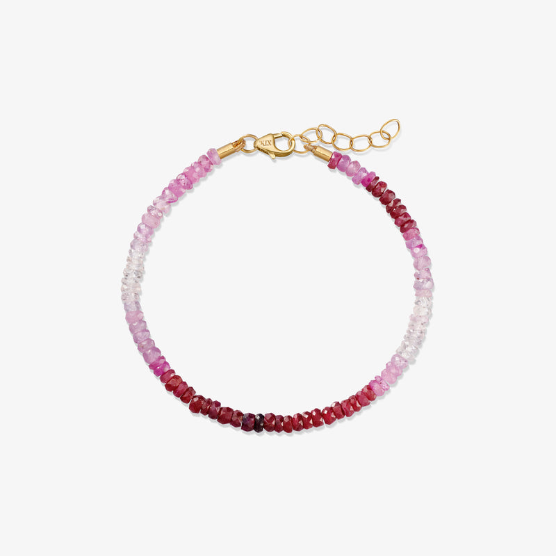 Solid Gold Ruby Ombre Bracelet