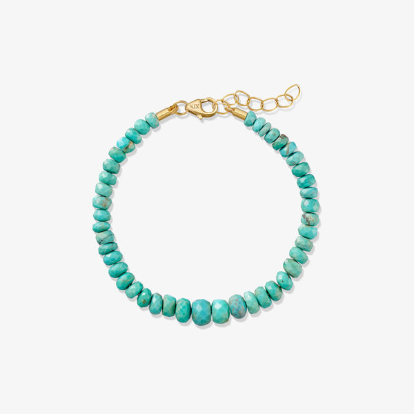Solid Gold Turquoise Bracelet