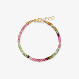 Solid Gold Watermelon Tourmaline Bracelet