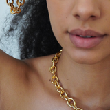 Brass Round Link Necklace, Gold