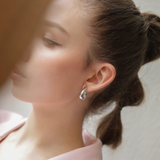 0.9" Lizzy Hoops, Rhodium