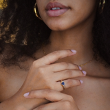 Solid Gold Lover's Ring in Blue Sapphire