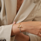 Mixed Metal Toggle Bracelet