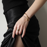 Mixed Metal Toggle Bracelet