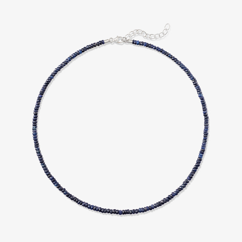 Solid Gold Midnight Blue Sapphire Necklace
