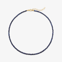 Solid Gold Midnight Blue Sapphire Necklace