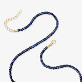 Solid Gold Midnight Blue Sapphire Necklace