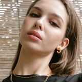0.8" Sally Hoops, Gold Vermeil