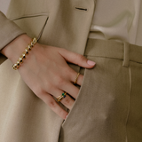 Solid Gold Bamboo Marquise Ring