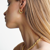 0.8" Sally Hoops, Gold Vermeil