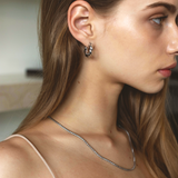 0.8" Sally Hoops, Rhodium