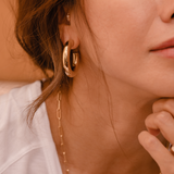 1.2" Asha Hoops, Gold Vermeil