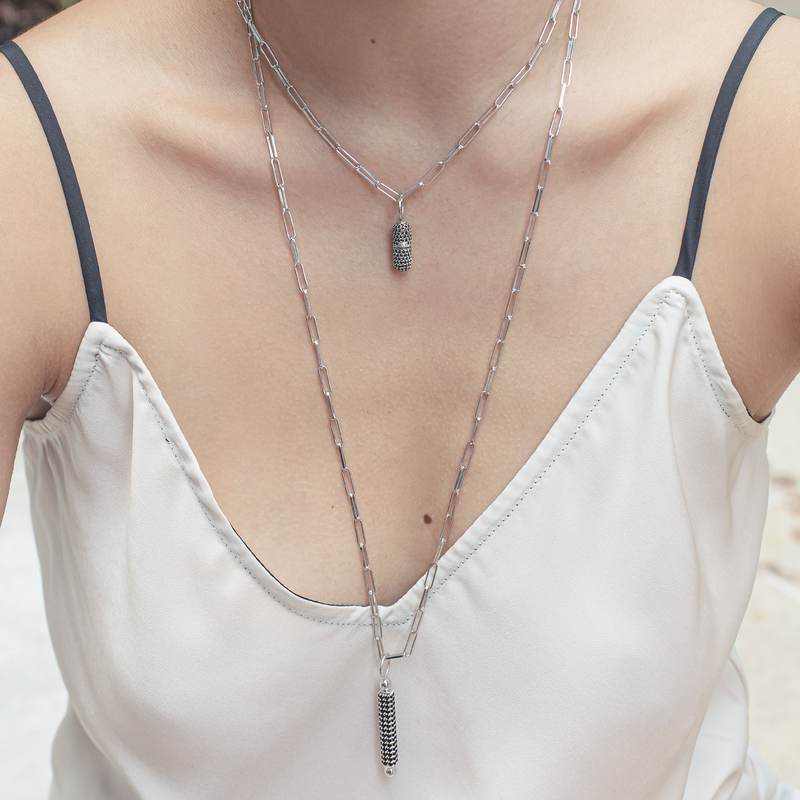 Paved Pill Charm, Rhodium