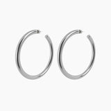 3" Linny Hoops, Rhodium