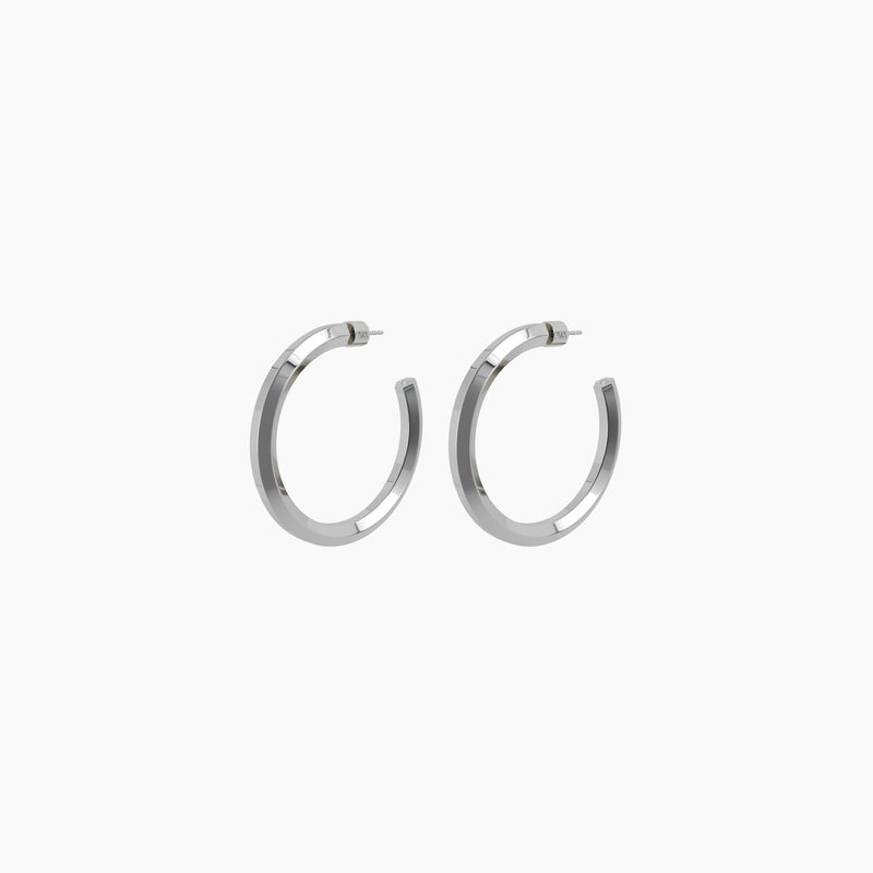 1.7" Anna Hoops, Rhodium