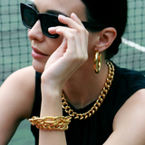 2" Ava Hoops, Gold Vermeil