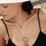 Paved Round Charm, Rhodium