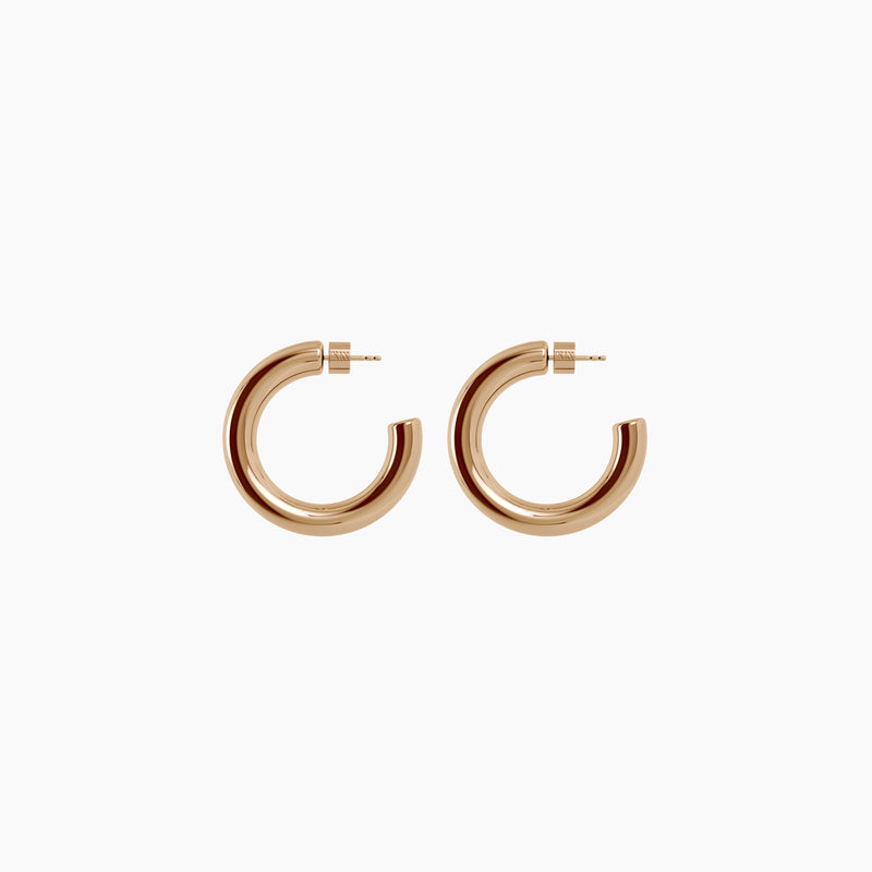 1.5" Linny Hoops, Gold Vermeil