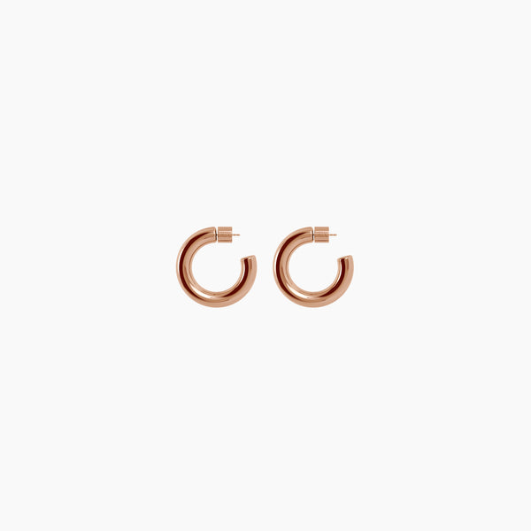 1.2" Asha Hoops, Rose Gold Vermeil