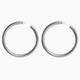 3" Linny Hoops, Rhodium