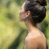 1.7" Anna Hoops, Rhodium
