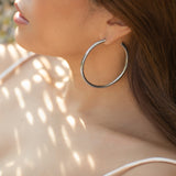 2.5" Zara Hoops, Rhodium