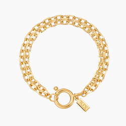 Double Diamond-Cut Anchor Bracelet, Gold Vermeil