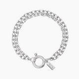 Double Diamond-Cut Anchor Bracelet, Rhodium