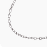 Diamond-Cut Anchor Chain Necklace, Rhodium