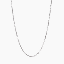 Diamond-Cut Anchor Chain Necklace, Rhodium