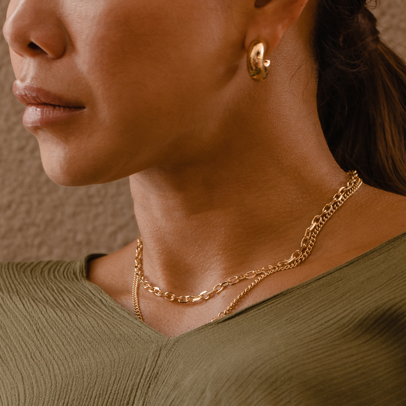 0.8" Ava Huggies, Gold Vermeil