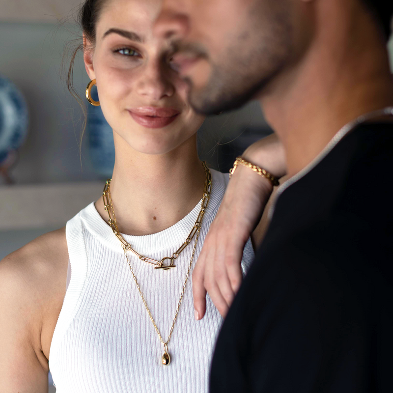 Bar Toggle Necklace, Gold Vermeil