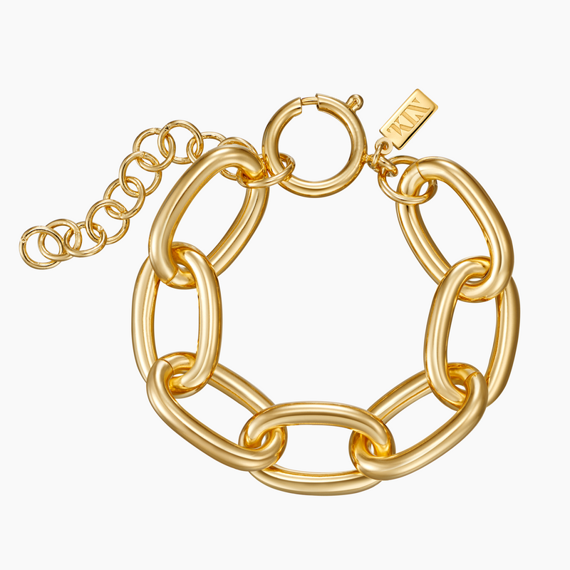 Brass Oval Link Bracelet, Gold