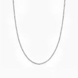 Box Chain Necklace, Rhodium