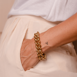 Brass Classic Curb Bracelet, Gold