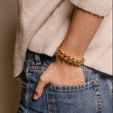 Brass Classic Curb Bracelet, Gold