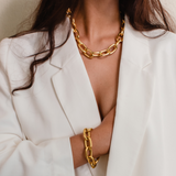 Brass Oval Link Necklace, Gold