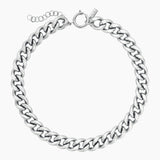 Brass Classic Curb Necklace, Rhodium