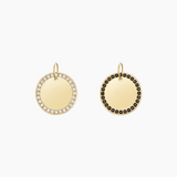 Paved Round Charm, Gold Vermeil