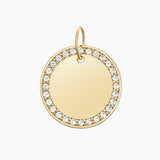 Paved Round Charm, Gold Vermeil