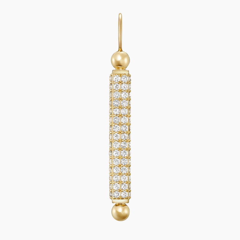 Paved Wand Charm, Gold Vermeil