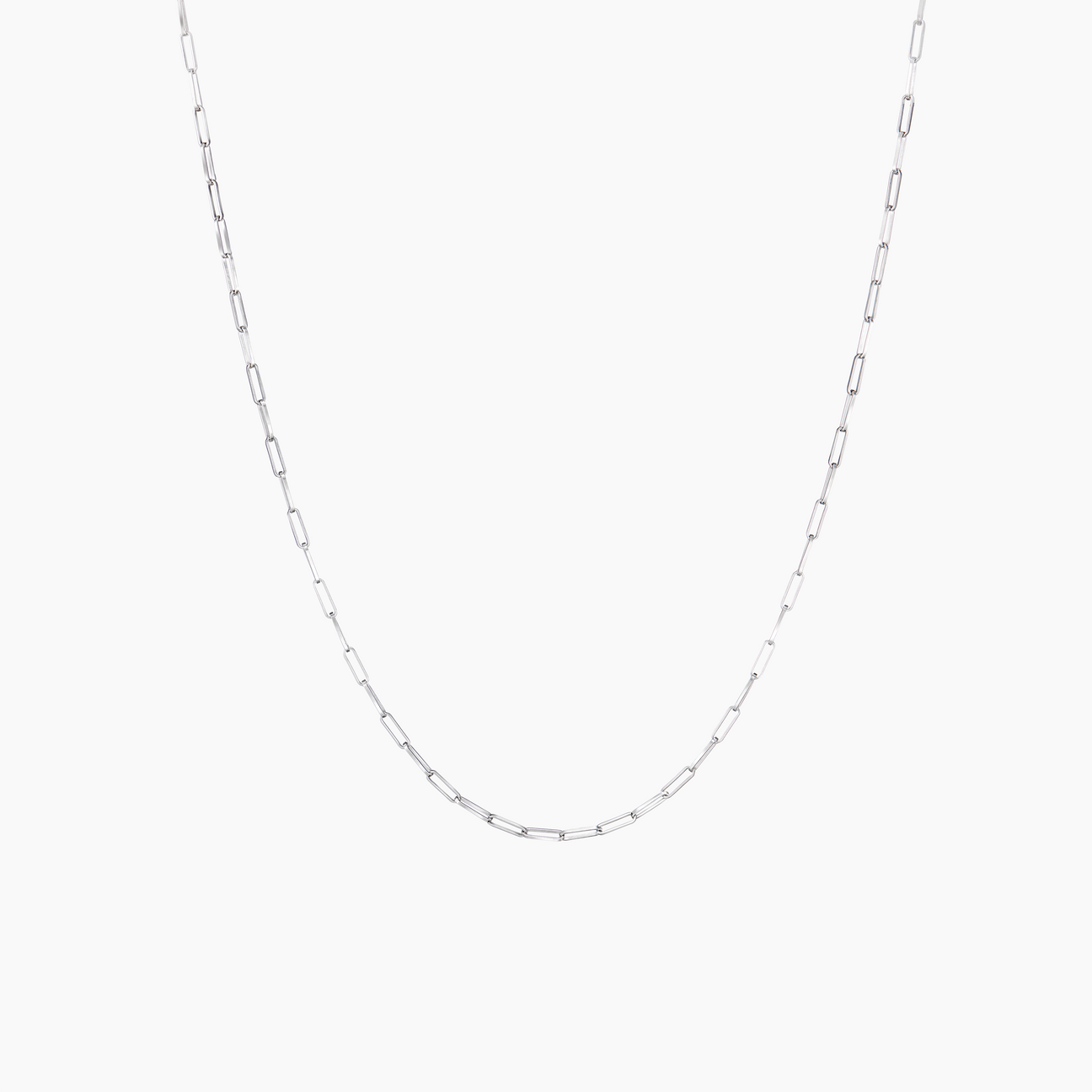 Medium Rolo Chain Necklace, Rhodium – 'KIN