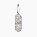 Paved Pill Charm, Rhodium