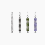 Paved Wand Charm, Rhodium